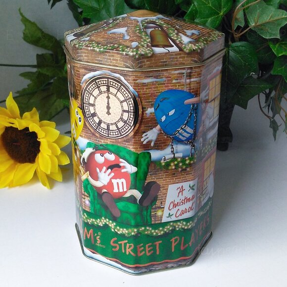 M&M’s Christmas Village Clock Tower #10 Collectible Tin Street Players 2000 Mars - Picture 2 of 16